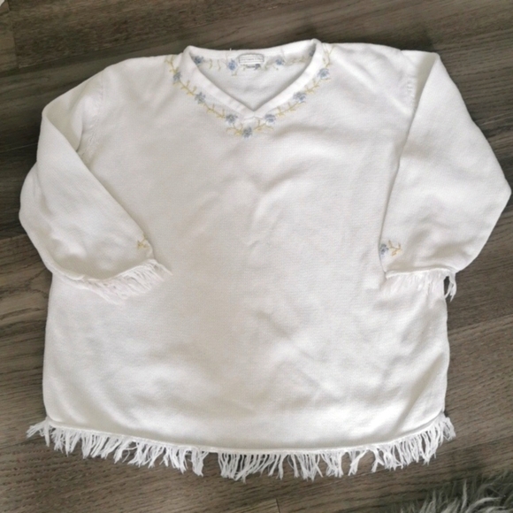 Vintage womens grannycore, cottagecore boho, beachy embroidered sweater. Size XL - Picture 9 of 9
